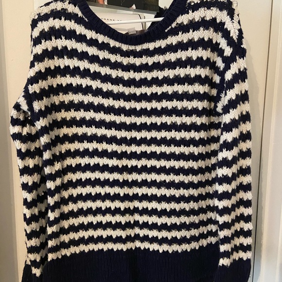 Loft navy and white stripped sweater - Picture 1 of 1